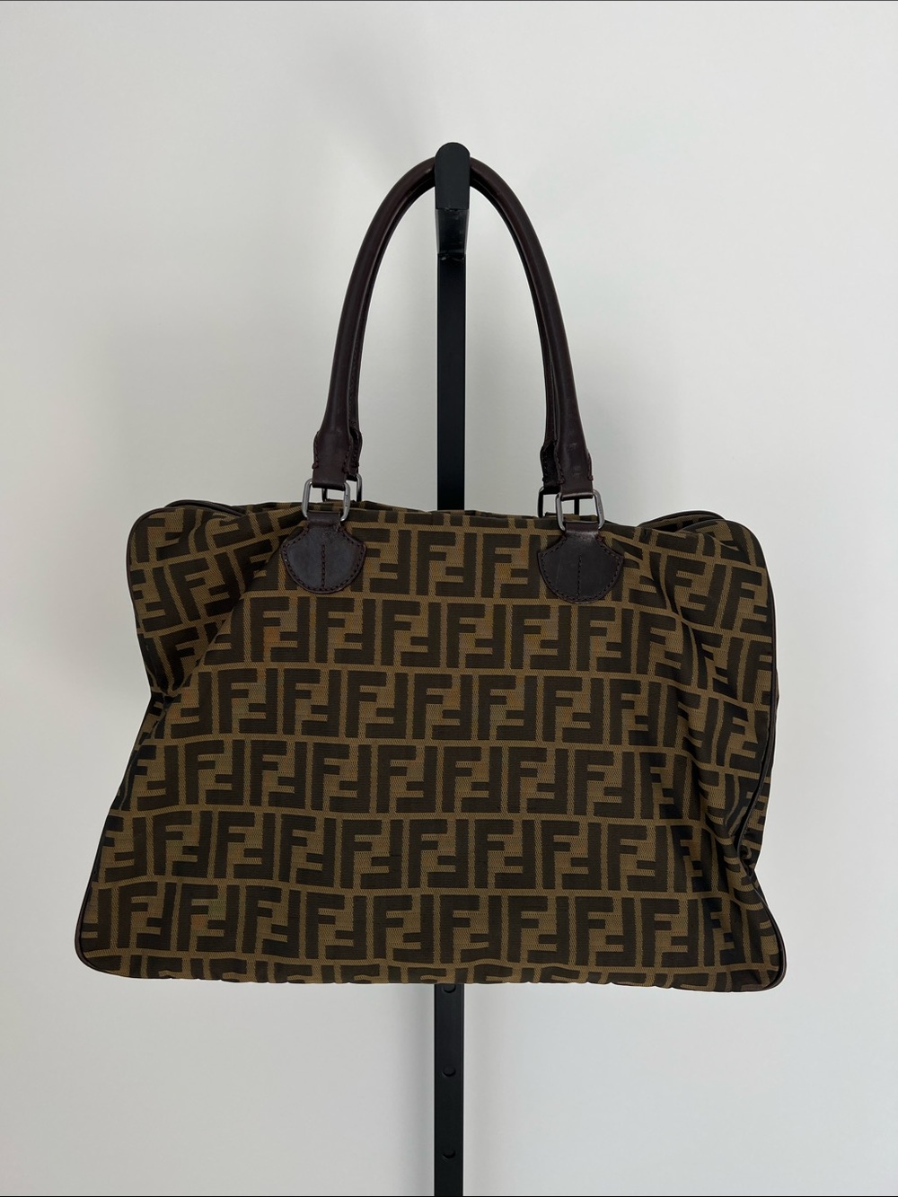 Fendi Brown Zucca Monogram Top-Handle Tote